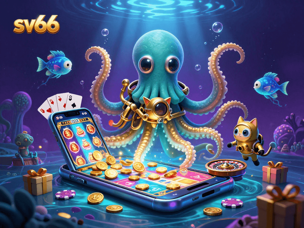 Experience the thrill of sv66 with vibrant games and exciting rewards from a dynamic, animated casino setting.