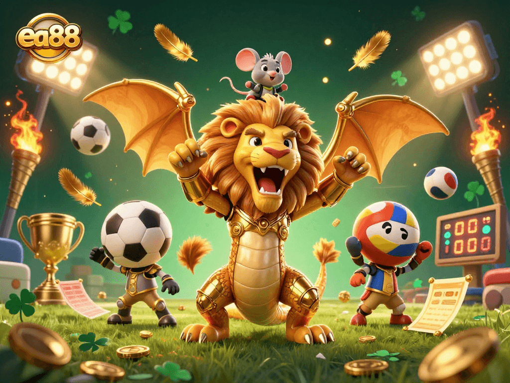 Boost your gaming experience at ea88 with an exciting 3D casino adventure scene.