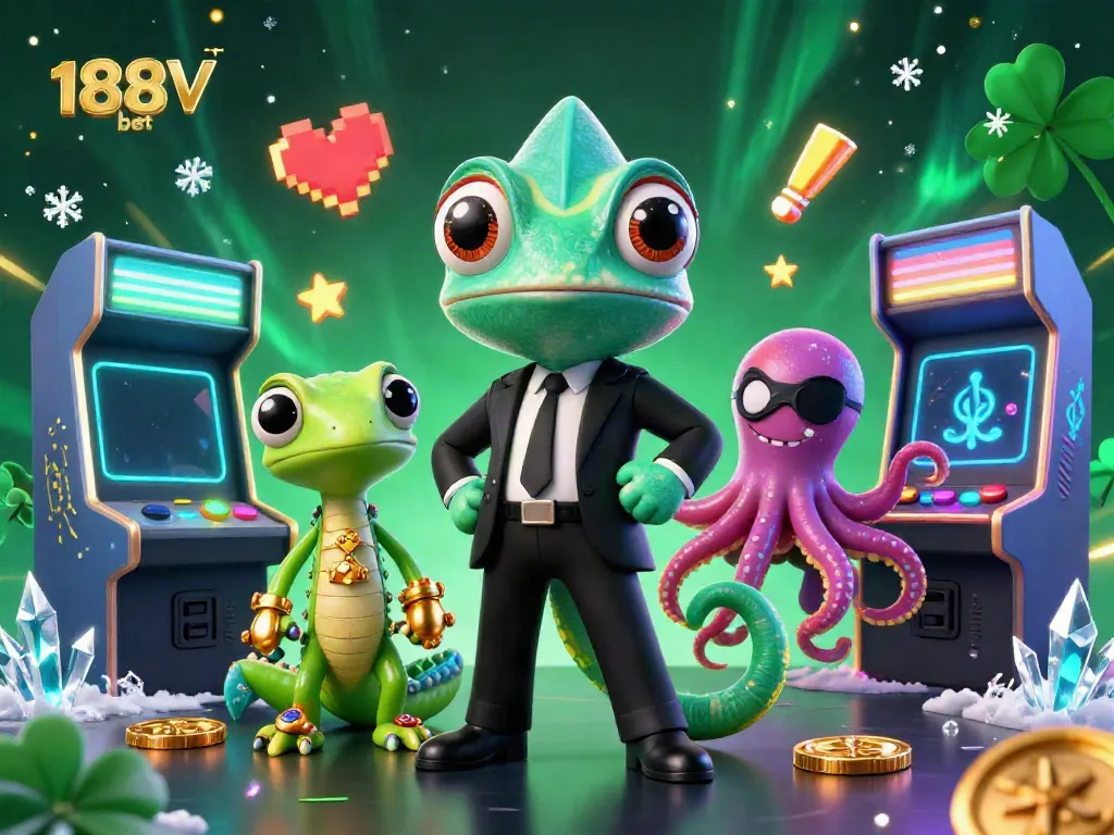 Experience thrilling moments with the vibrant 188V bet scene featuring dynamic gaming elements and cartoon characters.