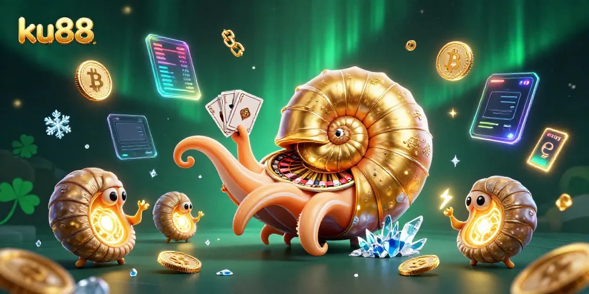 Engage with ku88 as a whimsical nautilus themed casino game scene filled with rich elements of luck and excitement.