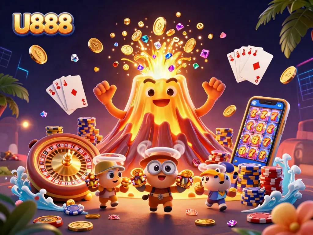 Experience thrilling gameplay at U888 with vibrant treasures and dynamic casino elements.