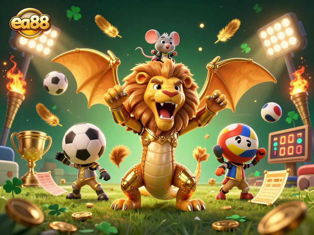 Boost your gaming experience at ea88 with an exciting 3D casino adventure scene.