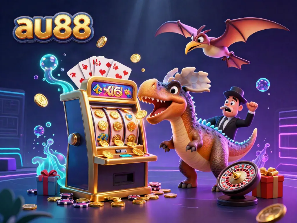 Join the fun at au88 as a pachycephalosaurus wins a jackpot amidst casino chaos.