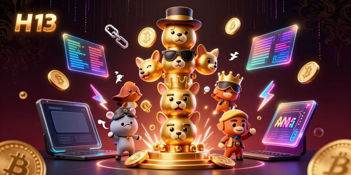Join the gameplay with H 13 in a vibrant casino scene filled with cryptocurrency elements.