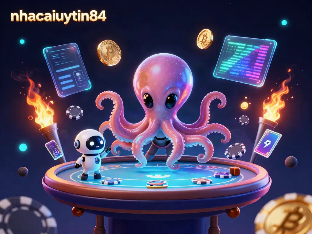 Experience thrilling games at nhacaiuytin84 with a captivating 3D octopus dealer and crypto elements.