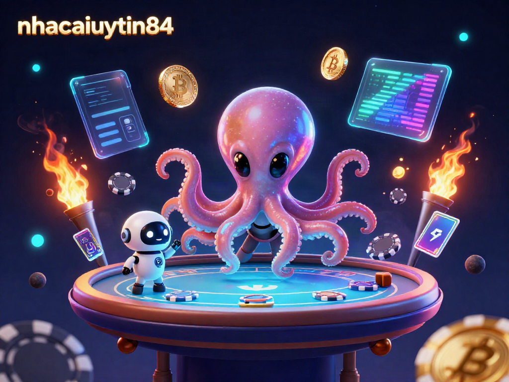 Experience thrilling games at nhacaiuytin84 with a captivating 3D octopus dealer and crypto elements.