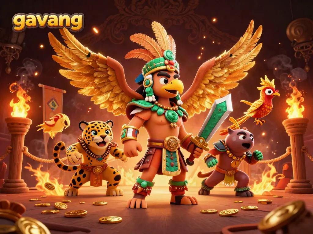 Experience the thrill of sports betting with gavang's vibrant Aztec warriors in a dynamic arena filled with action.