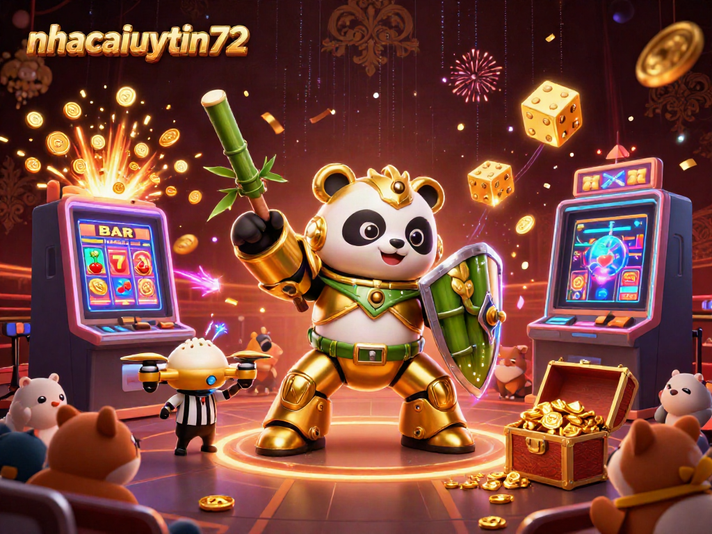 Experience the thrilling gaming world of nhacaiuytin72 with exciting characters in a vibrant casino setting.