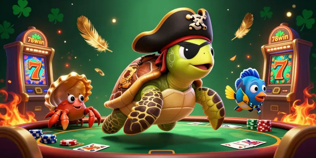 Experience thrilling action at 78win with a lively casino scene featuring vibrant characters and gaming elements.