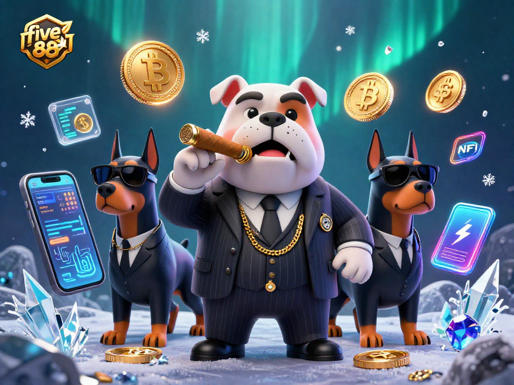 Experience thrilling gameplay with five 88's cartoon mafia boss in an engaging casino scene.