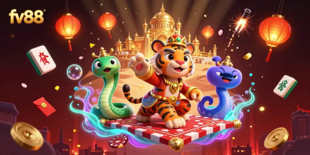 Engage with the thrilling world of fv88 online gaming through vibrant, 3D illustrated casino adventures.