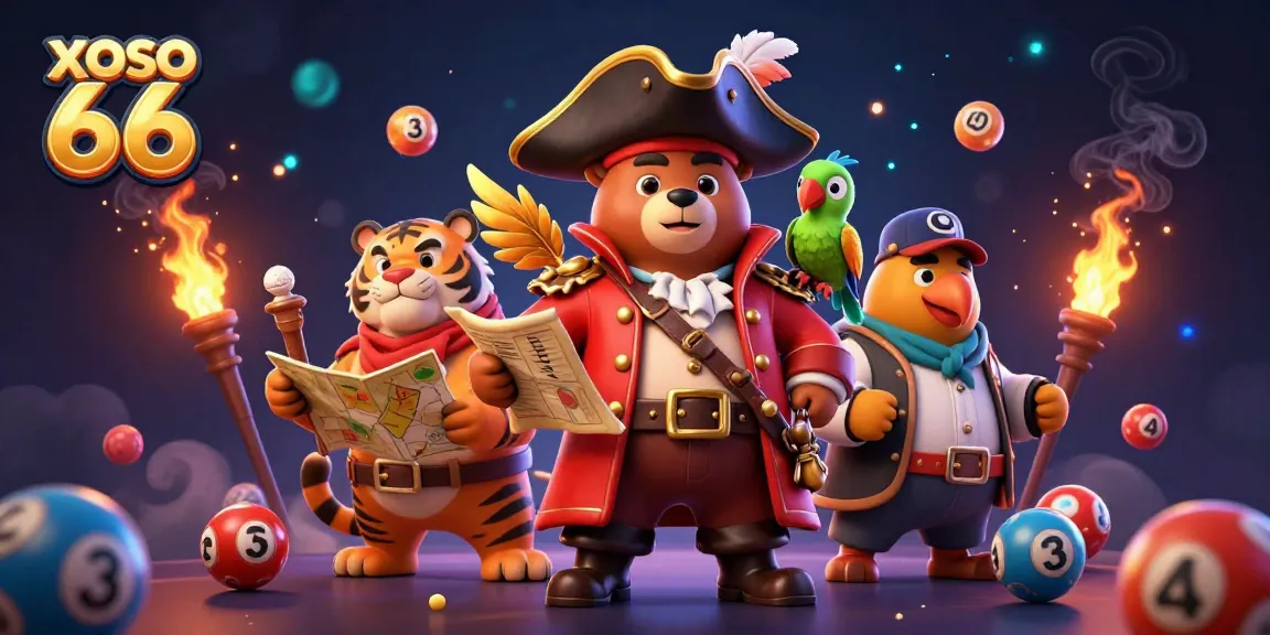 XOSO 66 lottery adventure with vibrant characters enjoying a thrilling draw surrounded by exciting gaming elements.