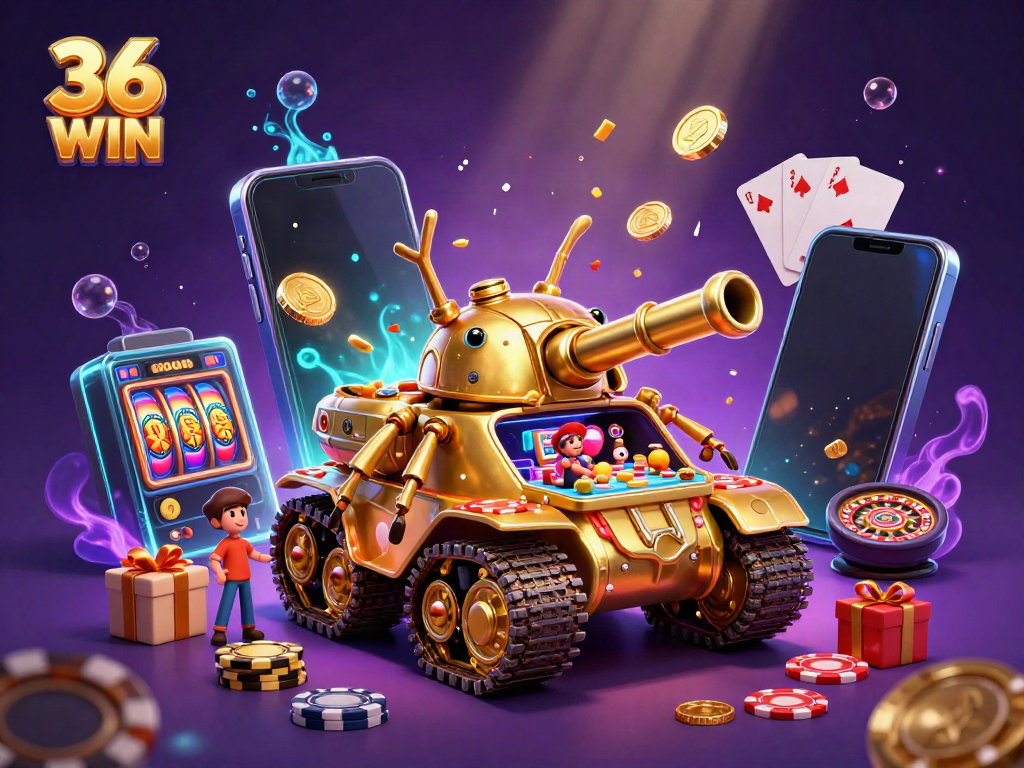 Experience the excitement of 36 WIN with dynamic casino games in an ultra-detailed 3D scene.