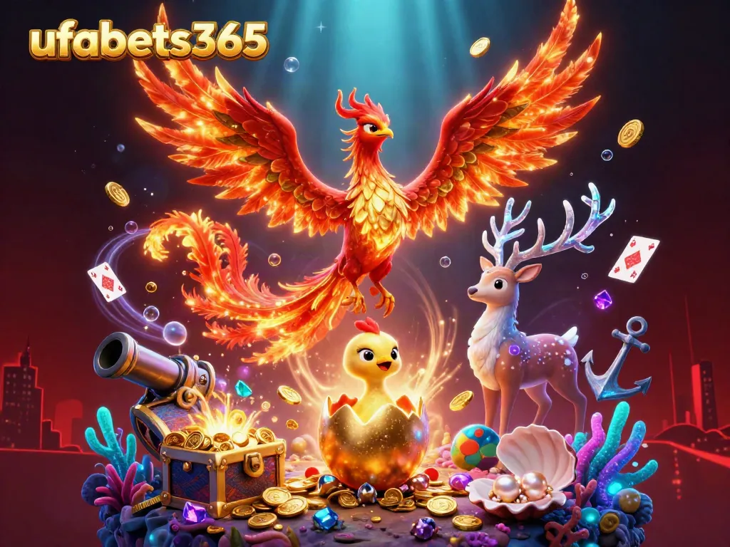 Engage with the exhilarating ufabets365 gaming universe featuring a phoenix, gems, and treasure.