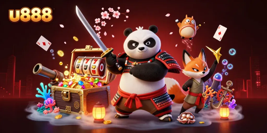 Engage in exciting gameplay with the u888 casino's vibrant characters and dynamic elements in a rich environment.