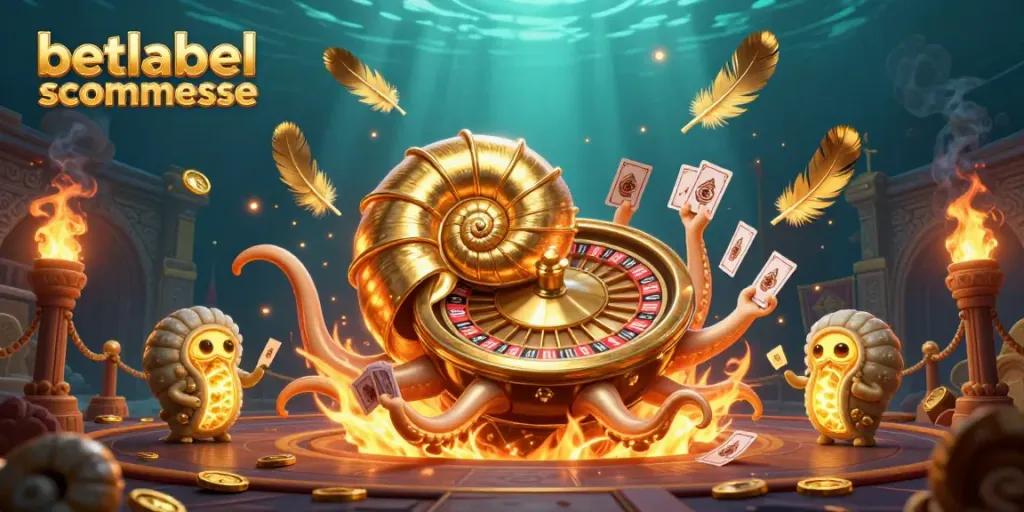 Capture your bets with betlabel scommesse featuring a giant nautilus and glowing cards.