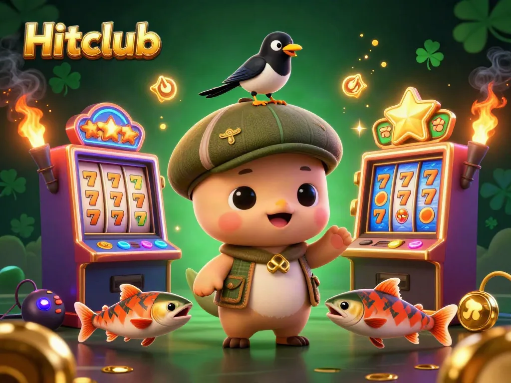 Engage in thrilling slot games with Hitclub featuring vibrant characters and sparkling jackpots.