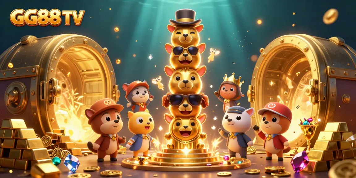 Experience the thrill of GG88 TV with vibrant 3D casino graphics full of treasure and excitement.