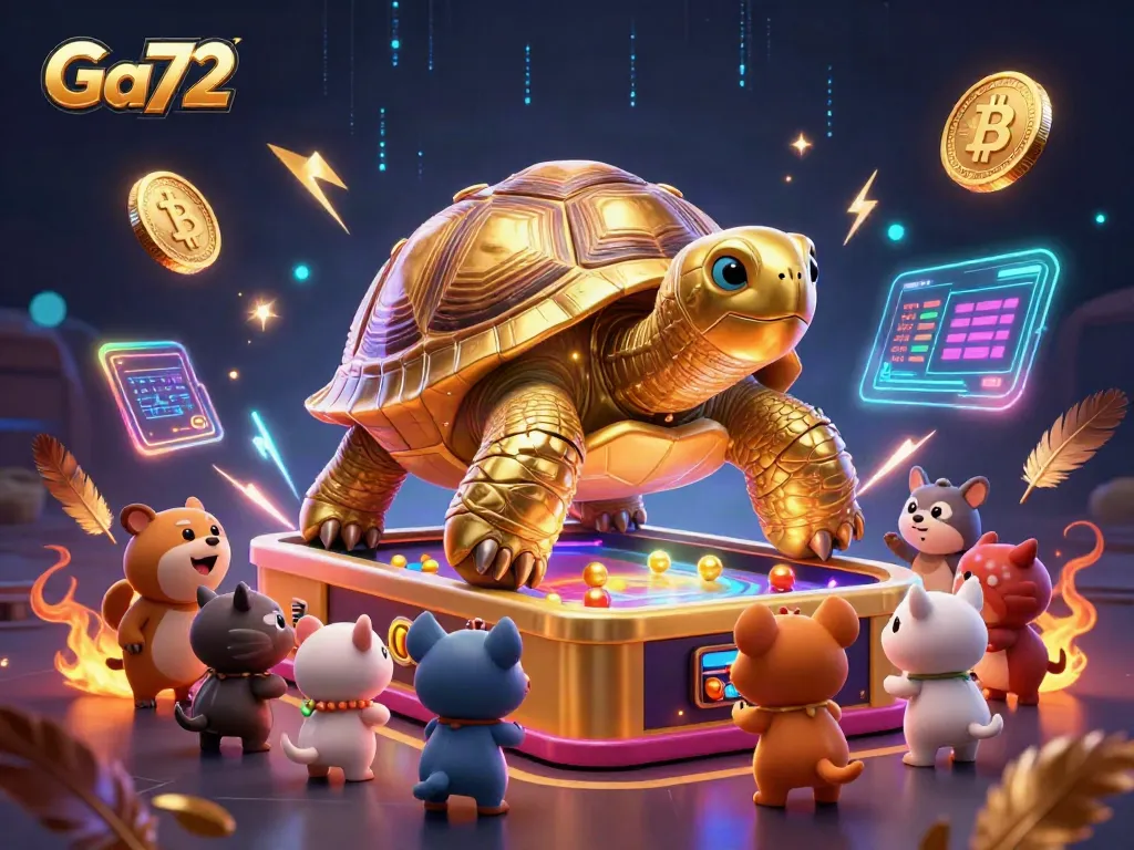 Experience the thrill of betting at Ga72 with an exciting cockfighting arena filled with animated characters and vibrant effects.