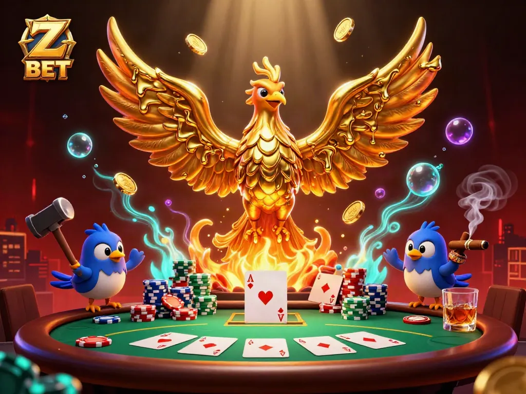 Experience the thrilling world of Z BET with a dynamic 3D casino illustration showcasing excitement and action.