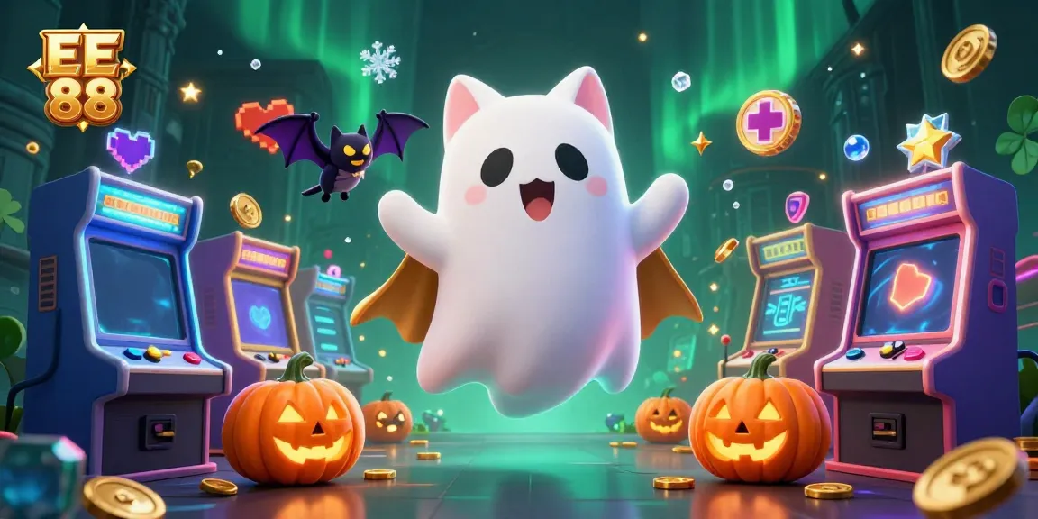 Experience thrilling gameplay at EE 88's haunted casino with vibrant 3D illustrations and dynamic characters.
