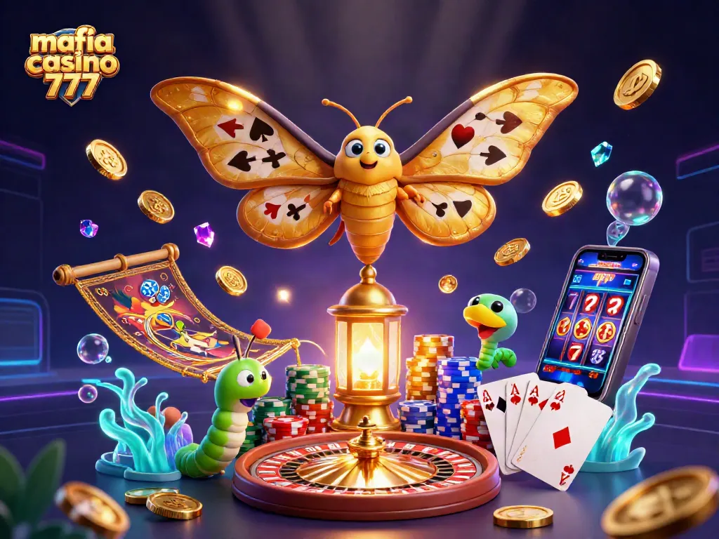 Win with mafia casino 777 as golden coins and dazzling gems flow in an energetic gaming scene.